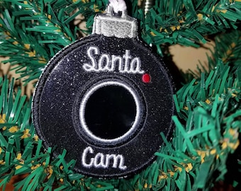 Santa Cam In The Hoop Christmas Ornament Embroidery Design 4x4 DIGITAL FILE