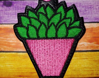 Potted Plant Snap Tab Key Chain Key Fob Machine Embroidery DIGITAL FILE