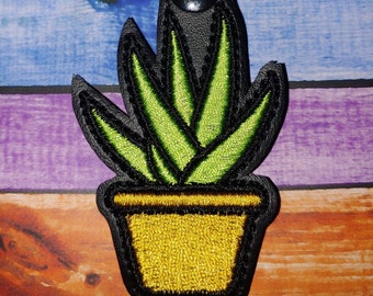 Potted Aloe Snap Tab Key Chain Key Fob Machine Embroidery DIGITAL FILE