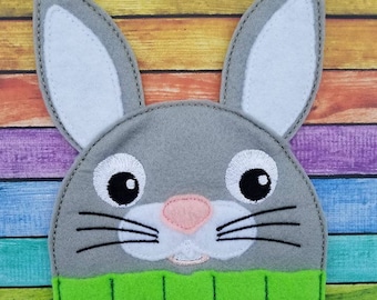 Bunny Crayon Holder In The Hoop Easter Bunny ITH DIGITAL FILE 5x7 Hoop