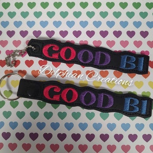 Good Bi Snap Tab Key Chain Key Fob Machine Embroidery DIGITAL FILE