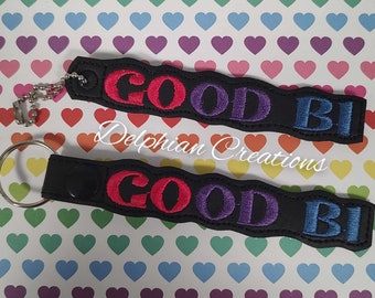 Good Bi Snap Tab Key Chain Key Fob Machine Embroidery DIGITAL FILE