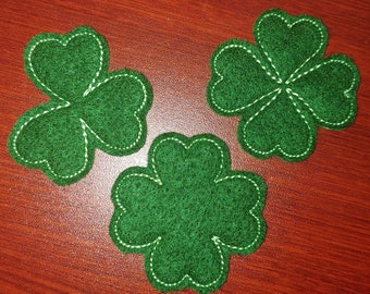Shamrock Clover Felties Set Machine Embroidery DIGITAL FILE Bow Making