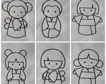 Doll Embroidery Set 5x7 DIGITAL FILE Machine Embroidery