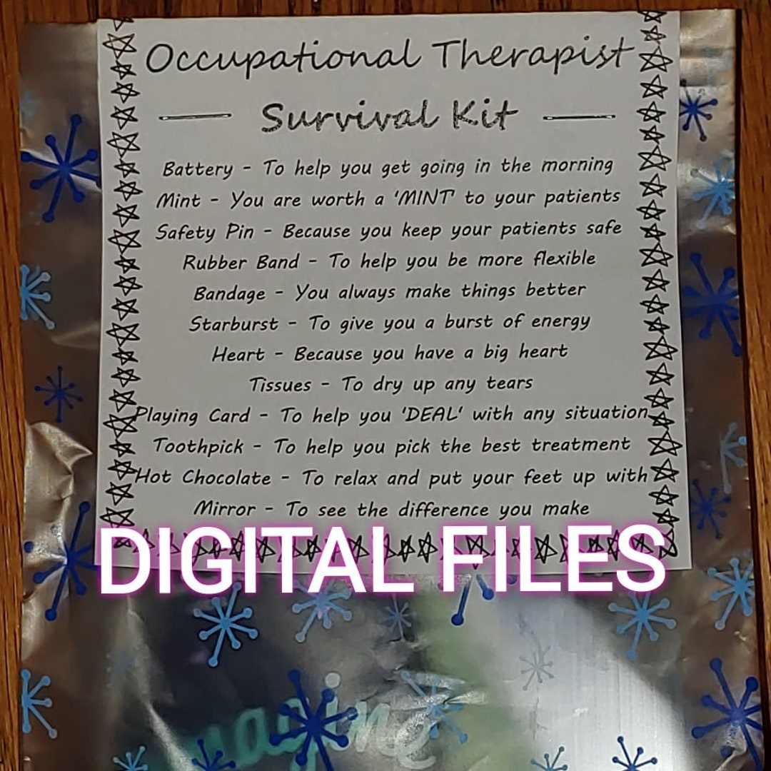 Therapist Survival Kit DIGITAL FILE Labels Occupational, Speech