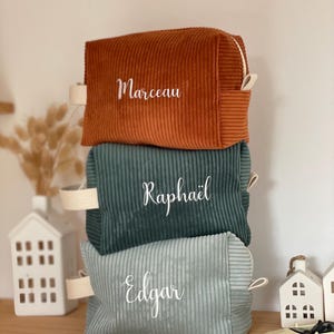 Personalized velvet toiletry bag, children's toiletry bag
