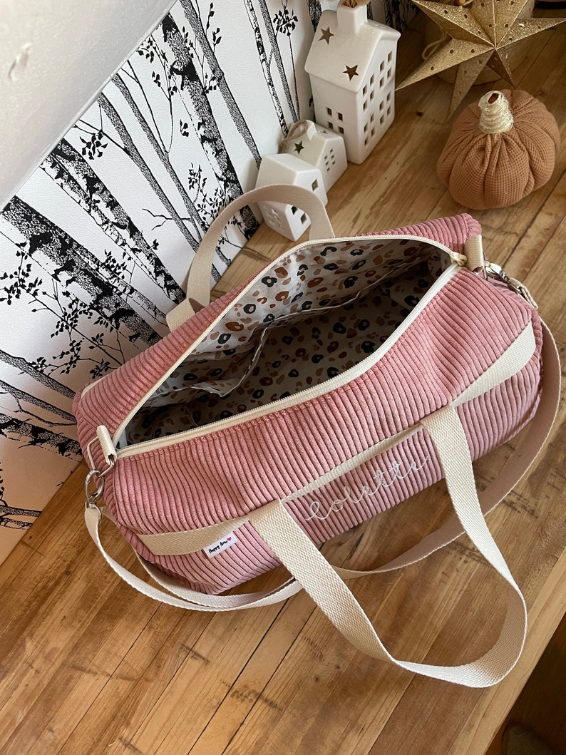 sac bowling enfant, sac de danse velours rose image 4