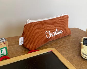 Trousse à crayons velours personnalisé