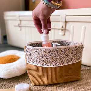 Bolsa de higiene para bebê personalizada em veludo