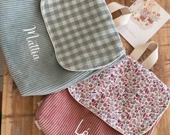 Personalized velvet children's backpack, preschool or nursery backpack with name