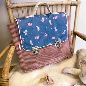 personalized pink velvet nursery school bag