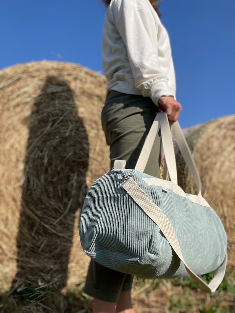 Sac week-end velours, sac à langer velours motifs aux choix image 1