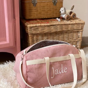 sac enfant velours personnalisé, sac polochon enfant, sac de sport enfant