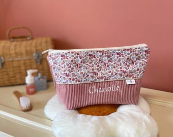 Personalized velvet baby toiletry bag