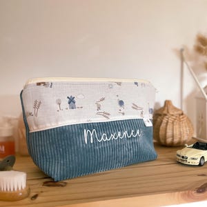 Trousse de toilette bébé velours personnalisé