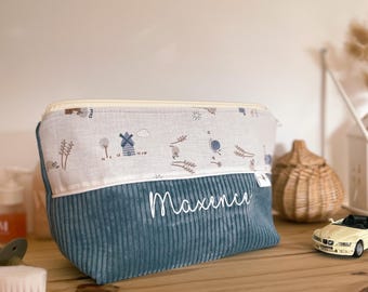 Personalized velvet baby toiletry bag