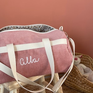 sac bowling enfant, sac de danse velours rose, sac polochon enfant