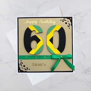Biglietti di compleanno personalizzati con bandiere del mondo per traguardi / 30° / 40° / 50° / 60° / giamaicano / africano / britannico / altri paesi / cultura