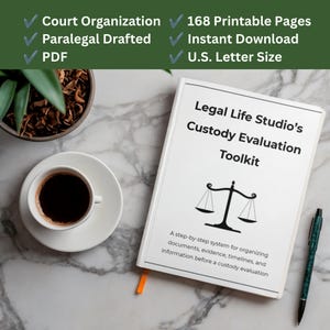 Custody Binder Printable | Custody Evaluation Toolkit | Co-Parenting Planner | Family Court Organizer PDF