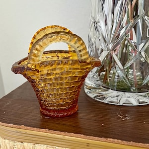 Vintage Glass Basket - Etsy