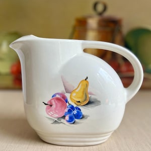 Vintage Knowles Pitcher: Fruit Design, 1950s Kitchen Decor