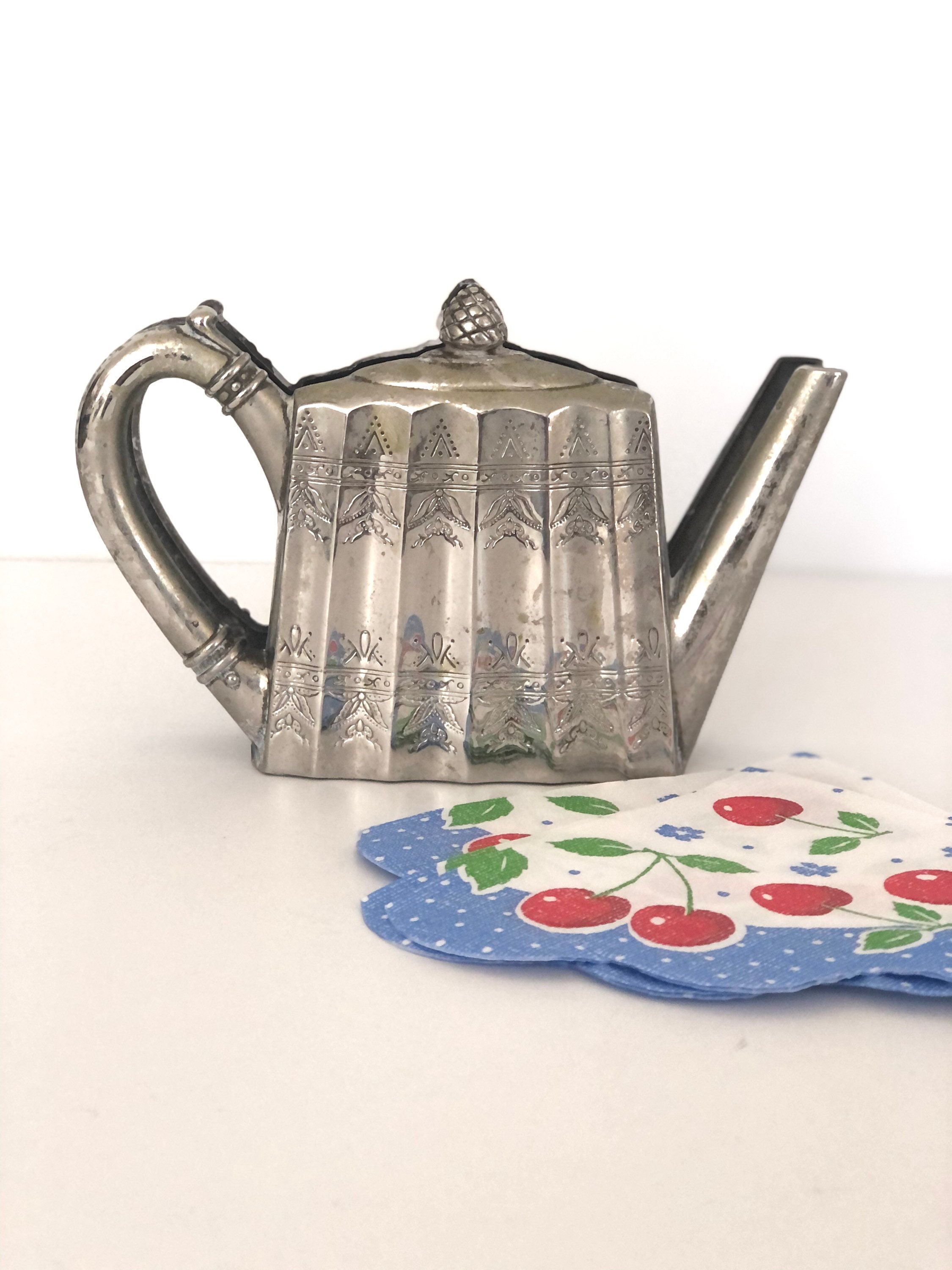 Vintage Godinger Silver Teapot Napkin or Letter Holder 1993 Etsy