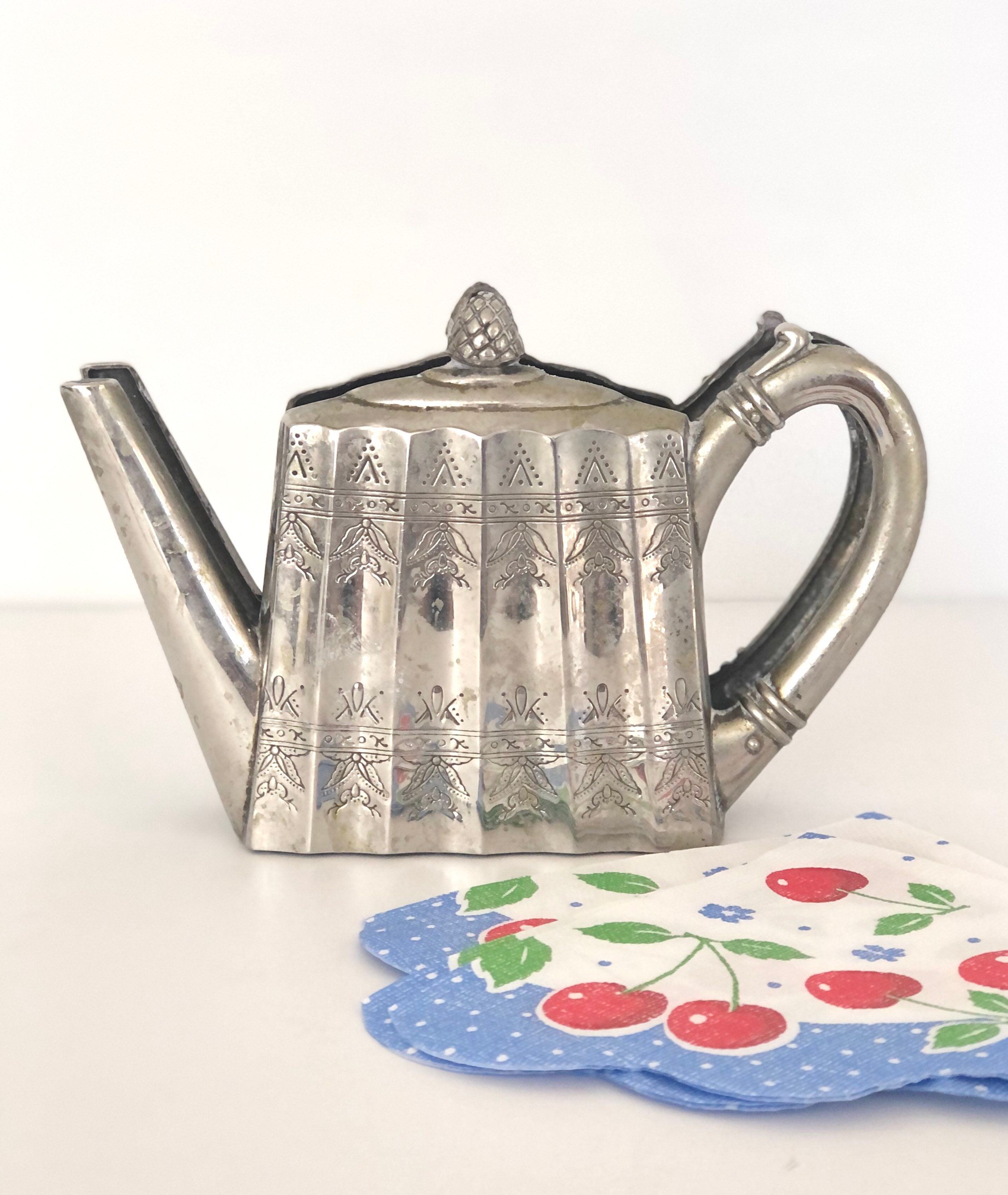 Vintage Godinger Silver Teapot Napkin or Letter Holder 1993 Etsy