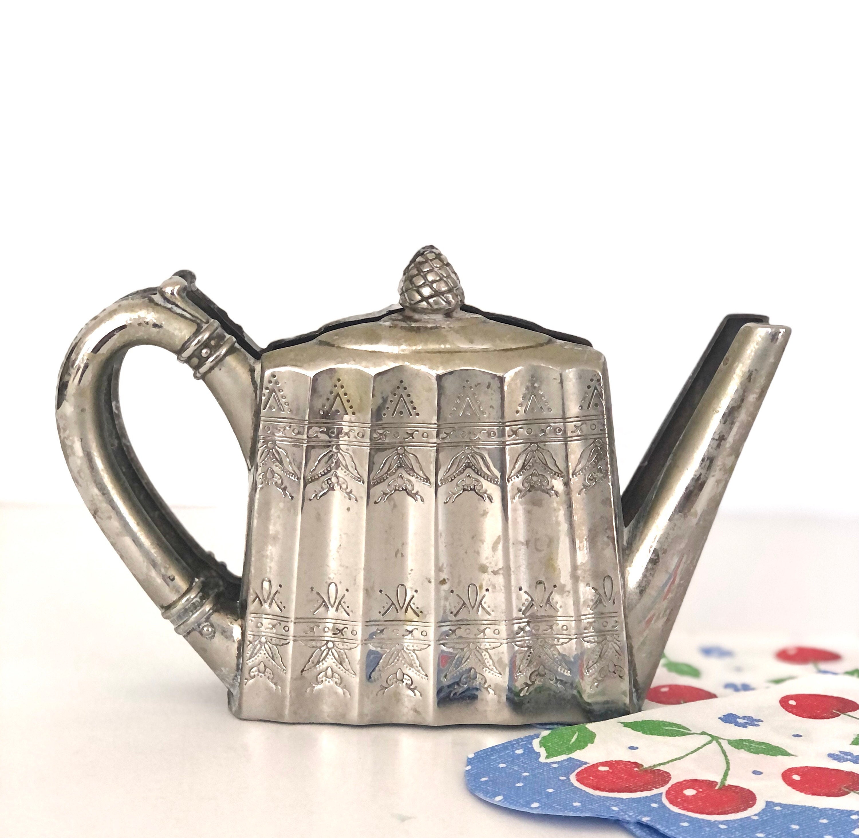 Vintage Godinger Silver Teapot Napkin or Letter Holder 1993 Etsy