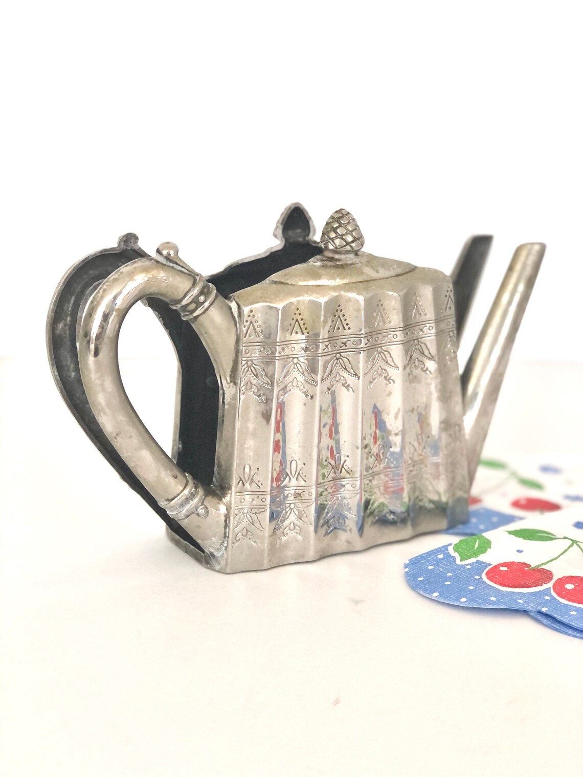 Vintage Godinger Silver Teapot Napkin or Letter Holder 1993 Etsy