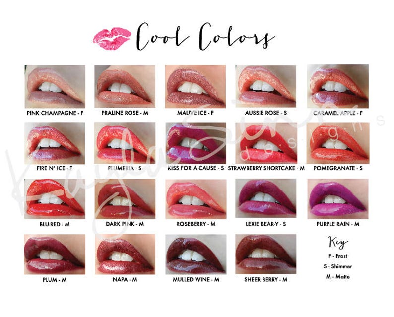 Warm/Cool LipSense color Chart Pink Etsy.de