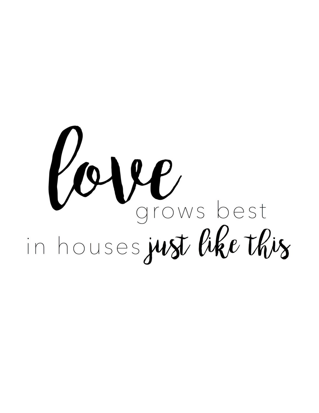 Love Grows Best in Houses Just Like This. Downloadable Print. Etsy