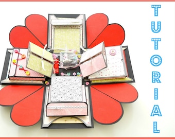 Tutorial - Red Heart - Explosion Box - Step by step instructions