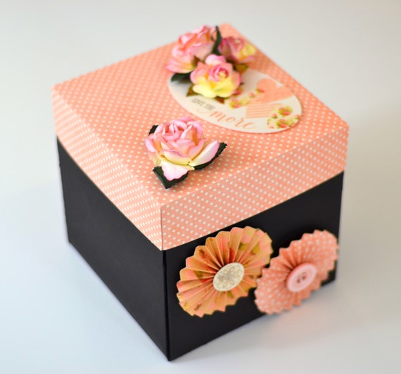 blue i heart you exploding gift box explosion gift etsy