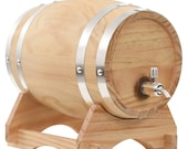 Wine, Brandy, Spirits Barrel with Tap Solid Pinewood 6 L - Ideal Gift