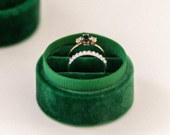 New! Double Ring Box - Emerald