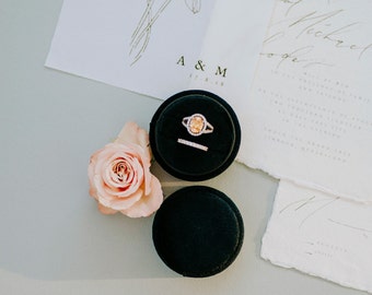 Personalised Double Ring Box - Black