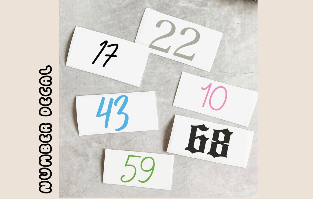 Custom Number Vinyl Stickers Personalise Customise Decal Label Organise ...