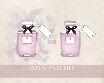 perfume clip art, perfume bottle clipart digital download, PNG and SVG, scrapbooking clip art commercial use