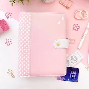 A5 Leather Personal Pink Planner | 6 ring - Naibook