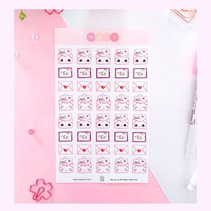 40 PC Adesivi Kawaii - posta - Vinile lucido resistente all'acqua