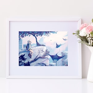 Lámina / Impresión de ilustración &quot;My Paceful Place&quot;, Impresión Giclee