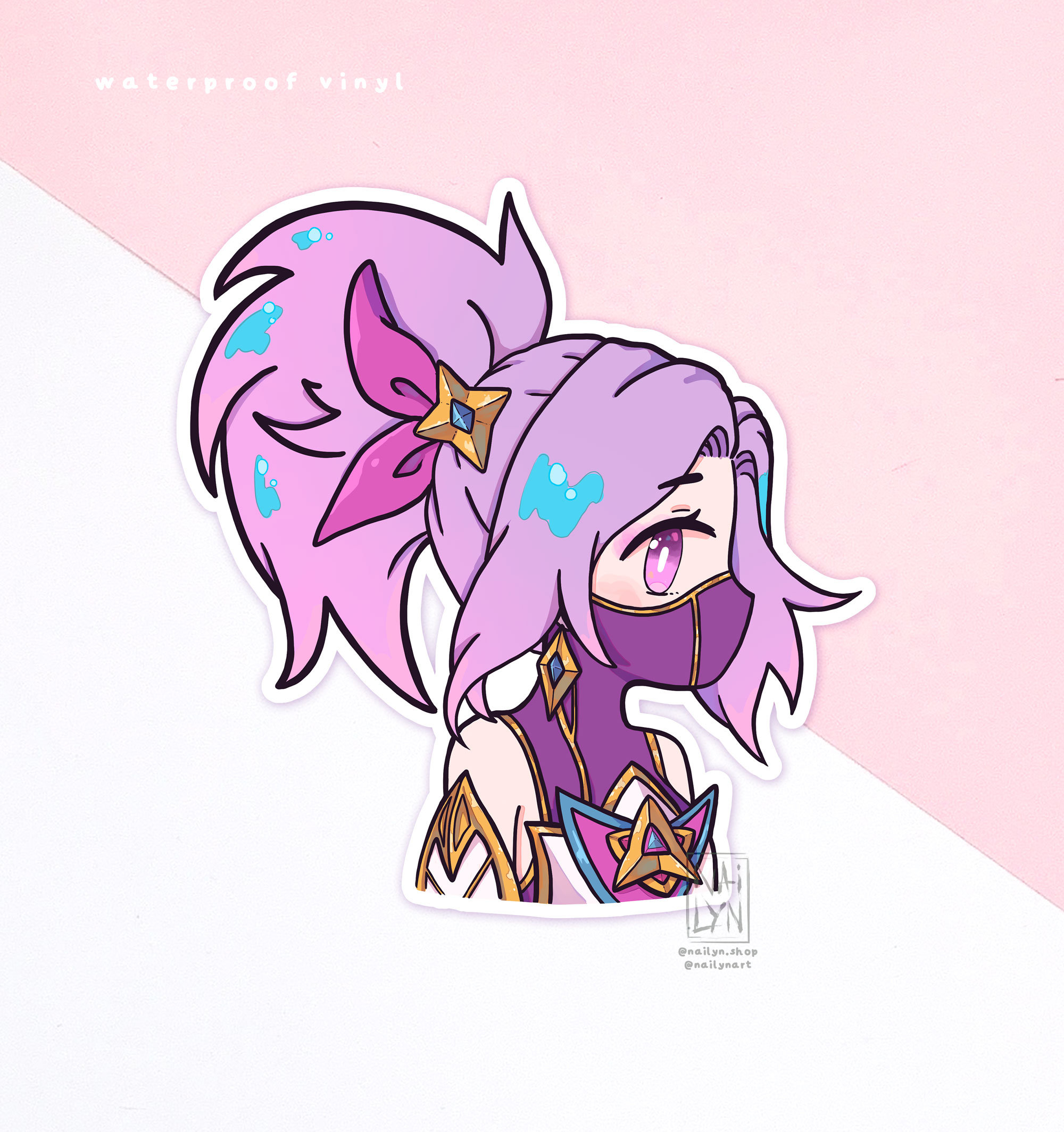 Original High Quality Vinyl Sticker - Akali Star Guardian - League of Legends // LoL