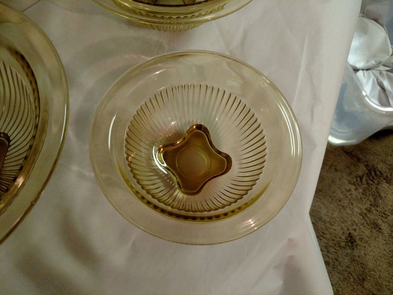 Federal Glass Ribbed Mixing Bowls