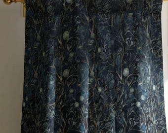 Midnight Fantasy Blackout Navy Curtain panels, 3 lengths sold in pairs, Luxury Noise Reducing Home Decor