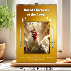 2025-26  academic year Wall Calendar Chickens humor urban chicken farmer, chicken lovers, funny chicken fancy rooster organizer