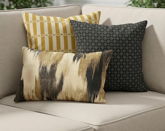 Luxe Outdoor Throw Pillows, Warm tone Patio Cushions, Designer Porch and Poolside Accent Pillows, Mix and match, Modern Outdoor Decor