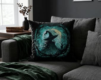 Mystic Velvet Witch Pillow – Gothic Halloween Decor | Multiple Sizes Statement Home Style