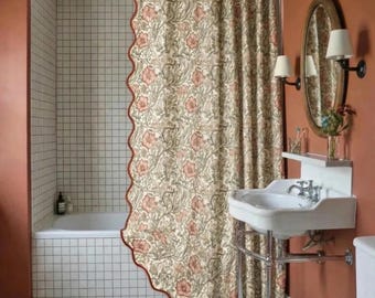 Revilo William Morris Blackthorn Floral Shower Curtain – Cottagecore Vintage Style, 71x74 Inches-766865