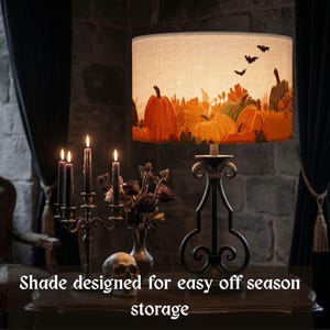 Halloween pumpkin patch autumn decor lampshade for fall and Thanksgiving style, replacement shade for table lamps spooky season
