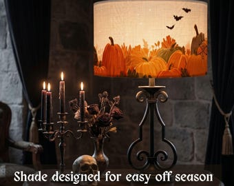 Halloween pumpkin patch autumn decor lampshade for fall and Thanksgiving style, replacement shade for table lamps spooky season